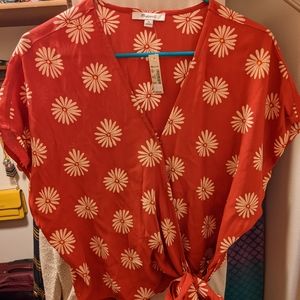 Madewell floral wrap top